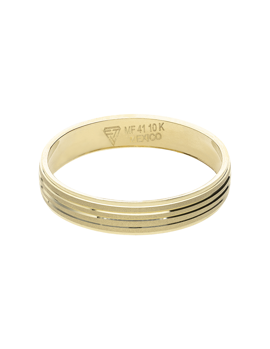 Argolla lineada 4mm en oro amarillo