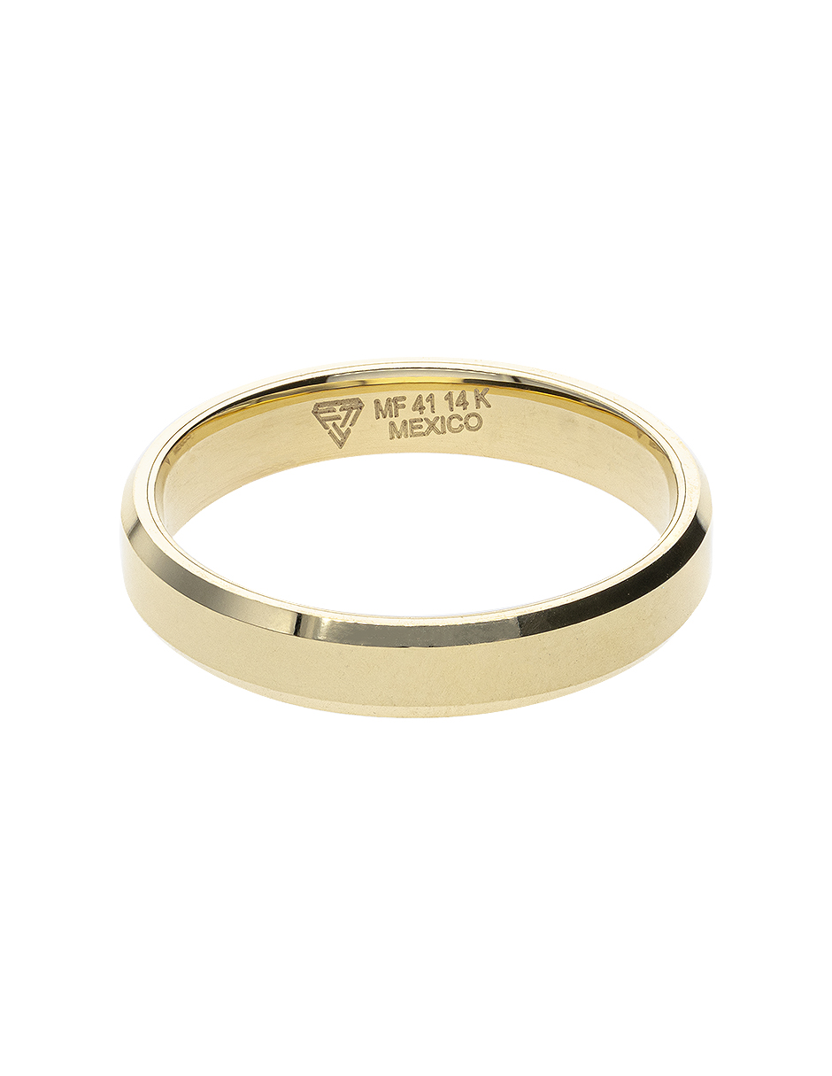 Argolla lisa con faceta 5mm en oro amarillo