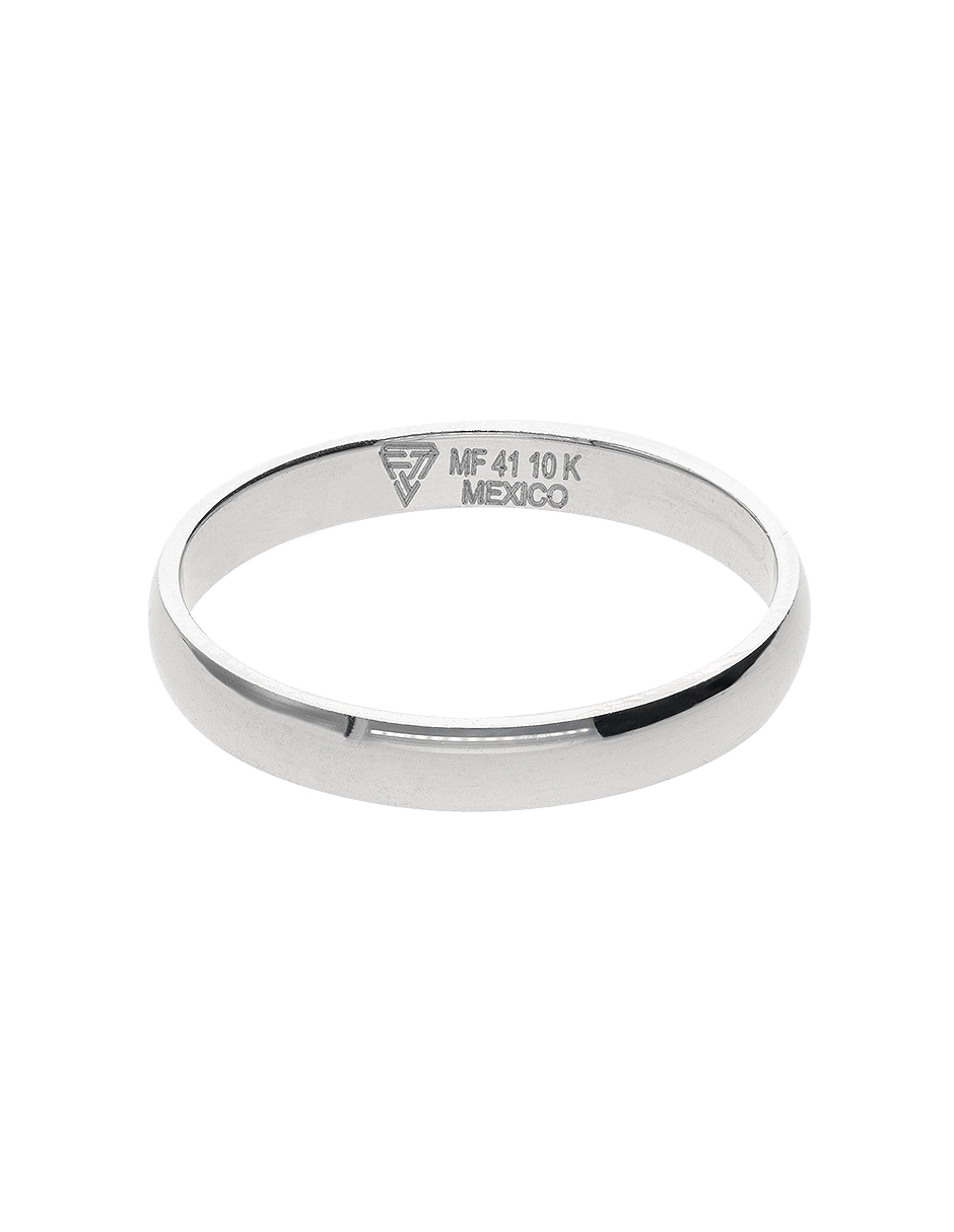 Argolla lisa de oro blanco 3mm