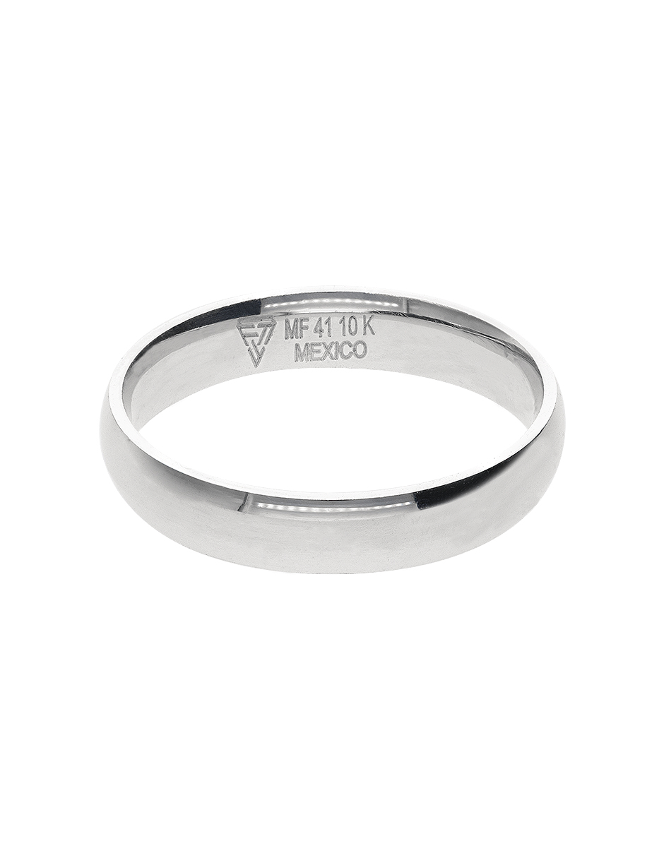 Argolla lisa de oro blanco 4mm