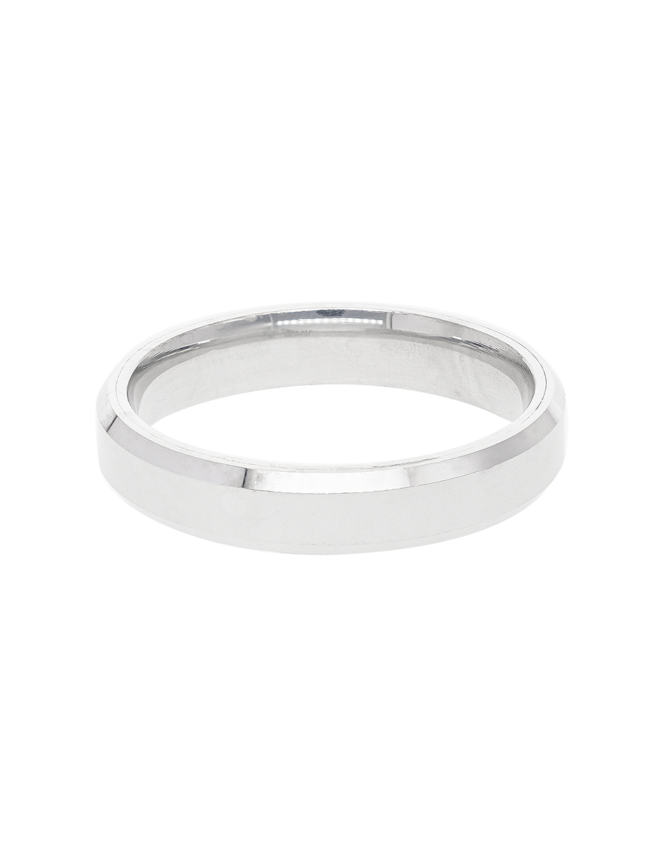 Argolla lisa con faceta 5mm en oro blanco