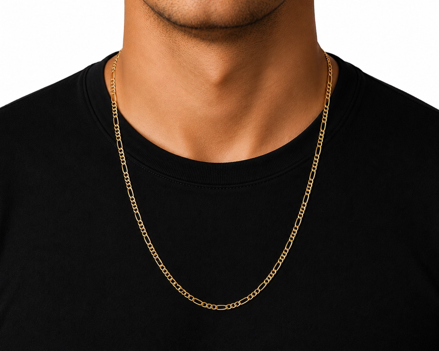 Cadena Cartier 3.1.3 3mm puesta en el cuello