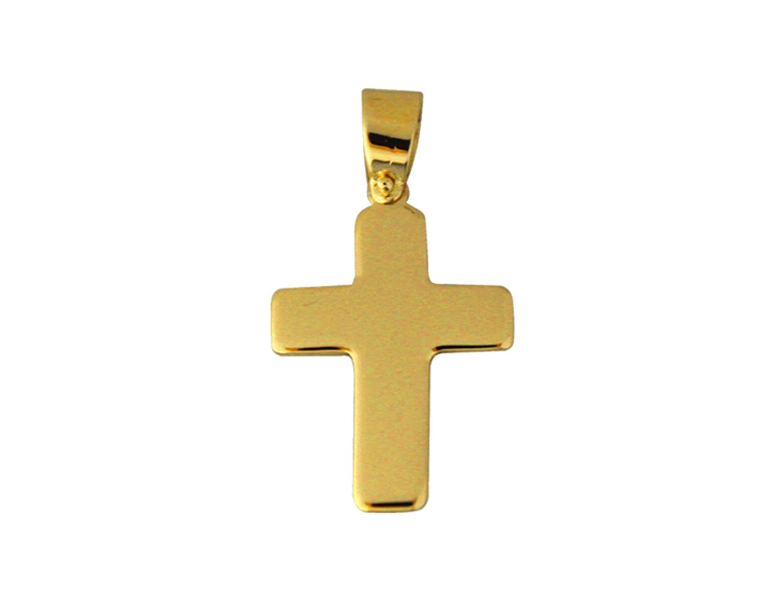 Cruz lisa maciza en oro amarillo