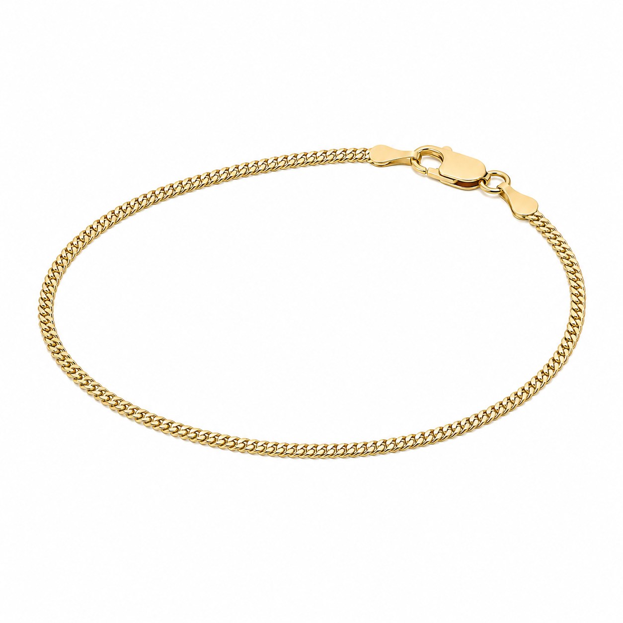 Esclava de oro tejido cubano cerrado en oro amarillo