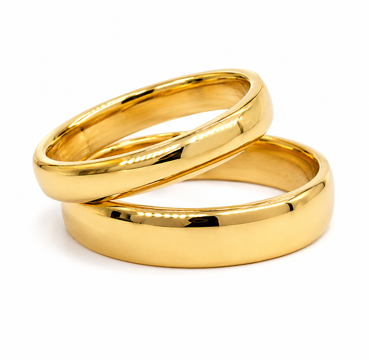 Par de argollas clásicas en oro amarillo